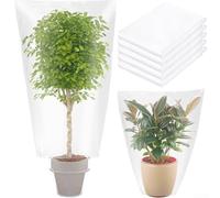 5 Pack Winter Plant Covers Freeze Protection- Clear Plastic Film Shelter Bags for Outdoor Garden- Waterproof Frost Guard Against Rain Snow Ice for Trees Shrubs(130 * 190CM)