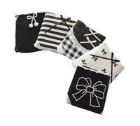5 Pack Women Teens Pink Cotton Brief Japanese Kawaii Anime Lolita Panties Underwear Bikini Panty Set, Black, L