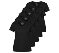 5 Pack: Womens V Neck T-Shirt Ladies Yoga Top Athletic Tees Active Wear Gym Workout Zumba Exercise Running Essentials Quick Dry Fit Dri Fit Moisture Wicking Basic Clothes - Set 5,L