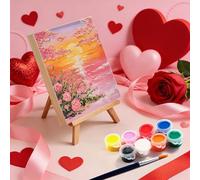 5 Pack Wood Panel Boards 6 x 8 inch,Unfinished Wood Frames for DIY Art Projects, Square Canvas for Painting, Pouring, Arts Use with Oils, Valentine's Day Decorations Panel Canvas