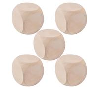 5 Pack Wooden Plain Dice Dices Cube Cubes Blank Plain Unpainted Wood Six Sided