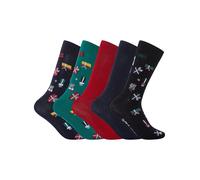 5 Pack Xmas Wrapping Socks Navy One Size