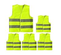5-Pack Yellow Jackets Hi Vis Vests - High Vis Reflective Vests, Reflective Jacket for Adults and all age groups, Safety Waistcoat for Running Biking Construction Surveyor and Traffic Work