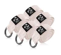 5 Pack Yoga Exercise Adjustable Straps 8Ft | BONUS eBook | with Durable D-Ring For Pilates & Gym Workouts | Hold Poses, Stretch, Improve Flexibility & Maintain Balance