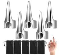 5-Pack Zinc Alloy Finger Claw Rings For Halloween, Cosplay, Punk Style, Includes Velvet Carrying Pouches