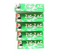 5 Packets Zig Zag Green (Cut Corners) Cigarette - Tobacco Rolling papers