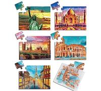 5 Packs 16 Piece Large Jigsaw Dementia Puzzles for Alzheimer’s Products Activities, Alzheimer's Puzzles Easy Memory Cognitive Games for Elderly Seniors Adults Gift with 5 Storage Bags, Construction