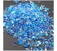 5 Packs 50g Irregular Crushed Glass Chips Decorative Glass Beads and Sequins Set for Crafts, Vase Filler, Decoration, Blue