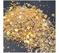 5 Packs 50g Irregular Crushed Glass Chips Decorative Glass Beads and Sequins Set for Crafts, Vase Filler, Decoration, Gold