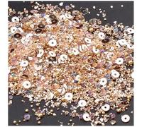 5 Packs 50g Irregular Crushed Glass Chips Decorative Glass Beads and Sequins Set for Crafts, Vase Filler, Decoration, Champagne