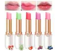 5 Packs Colour Changing Lipstick, Fruit Tinted Lip Balm Set, Crystal Jelly Magic Balms, Long Lasting Nutritious Repairing, Beauty Gifts for Teenage Girls
