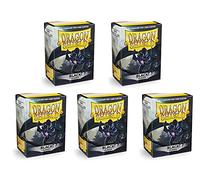 5 Packs Dragon Shield Classic Black Standard Size 100 ct Card Sleeves Value Bundle! …