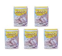 5 Packs Dragon Shield Matte White Standard Size 100 ct Card Sleeves Value Bundle!