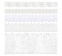 5 Packs Embroidery Lace Trim Premium White Sewing Lace Ribbon Scalloped Cotton Lace Decorative Crochet Trimming 2 Yards x 5 Designs for DIY Sewing Crafting Wrapping Wedding Scrapbooking (Angel)