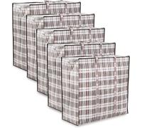 5 Packs Extra Large Laundry Bag.Strong Storage Laundry Shopping Bags.Plastic Box Shape Clothes Bag for Travel Packing Shopping Moving & Storage- Waterproof Fabric with Zip to Keep Clean. 68x50x24CM