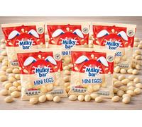 5 Packs Milkybar White Chocolate Easter Mini Eggs Sharing Bag 80g Perfect For Easter Egg Hunt Great Gift For Kids & Adults School Offices