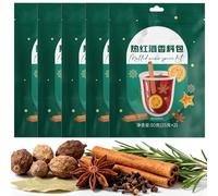 5 Packs Mulled Wine Spice Kit with Cinnamon, Cloves, and Star Anise, for Apple Cider, Mulled Wine, Glühwein, Hot Toddy Holiday Drink