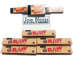 5 Packs of Original RAW Classic King Size Papers with 4 RAW Roach Tips by Joe Blogs