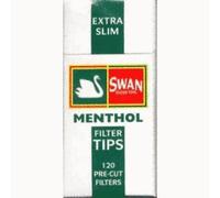 5 packs of Swan Menthol Extra Slim Filter Tips