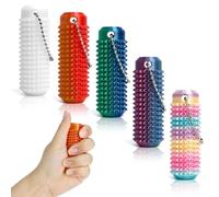 5 Packs Pain Stim Fidget Toys 3D Printed Spiky Grippie Stim Keychain Portable Stim Tool Sensory Little Ouchies Pain Fidget Toys Autistic Adults Anxiety (5 colors, standard)