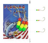 5 Packs Pompano Rigs for Surf Fishing, Pre-Rigged Sea Fishing Rigs with Floats Beads Circle Hooks Swivel Snaps Saltwater Tackle(yellow&green)