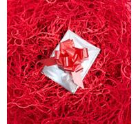 5 Packs Shredded Paper Gift Hamper Filler With Cello Wrap and Pull Bow All in One (Red)