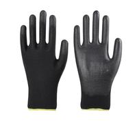 5 Pair Knitted Red Work Gloves For Garden(Black M)