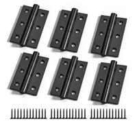 5 Pairs 75 x 50 x 2.0mm(3 inch) Matt Black Steel Fireproof Inner Door Hinge, Square Corners, Ball Bearing Hinge for Residential and Commercial Buildings(Black,75MM x 50MM (3 Pairs))
