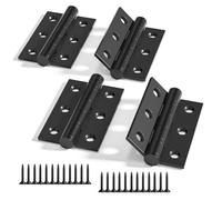 5 Pairs 75 x 50 x 2.0mm(3 inch) Matt Black Steel Fireproof Inner Door Hinge, Square Corners, Ball Bearing Hinge for Residential and Commercial Buildings(Black,75MM x 50MM (2 Pairs))