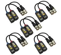 5 Pairs 8MP/4K Passive HD BNC Video Balun Transceiver Transmitter Via UTP RJ45 Cable AHD/TVI/CVI/CVBS Cable Connectors for 720P/960P/1080P/3MP/5MP/8MP CCTV Security Cameras