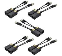 5 Pairs 8MP/4K Passive HD BNC Video Power Balun Transceiver Transmitter Via UTP RJ45 Cable AHD/TVI/CVI/CVBS Cable Connectors for 720P/960P/1080P/3MP/5MP/8MP CCTV Security Cameras