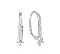 5 Pairs Adabele Authentic 925 Sterling Silver Leverback Fancy Earring Hooks 10 Cubic Zirconia CZ Diamond Ribbon Tarnish Resistant for DIY Earrings Jewelry Making SS17-3