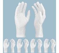 5 Pairs Archival Photo Gloves, ENPOINT White Large Work Gloves For Handling Art Working Photography Men & Womens Cloth Gloves Liners Bulk for Handling Jewelry, Film, Photo, Coin Metal Inspection
