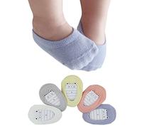 5 Pairs Baby Girls Boys No Show Socks Non-Skid with grippers, Unisex Newborn Seamless Sport Half Cushion Low Cut Socks, Anti Slip Socks for Infants and Toddlers 0-18 Months