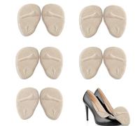 5 Pairs Ball of Foot Cushion Pads, Adhesive Insoles for Sandals, Metatarsal Pads for Women, Party Feet Gel Cushions, Gel Insoles for Women, Beige