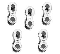 5 Pairs Bicycle Missing Link - 9 Speed Bike Chain Connector for Road Mountain Bicycle - Quick Link for 6, 7, 8, 9, 10 Speeds Chain