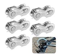 5 Pairs Bicycle Missing Link for 9 Speed Chains, Reusable Bicycle Chain Link Connector Bike Chain Master Links Mountain Bike Components Parts