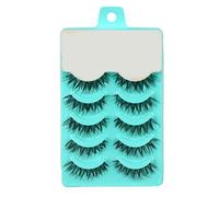 5 Pairs Black Crossing Eye Lashes Extension Makeup Long Curled False Eyelashes (Green)