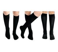 5 Pairs Children/Kids Girls Knee High Plain School Cotton Rich Socks (UK 4-6.5 (EU 36-39) (for older Girls and ladies), Black)