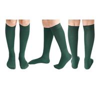 5 Pairs Children/Kids Girls Knee High Plain School Cotton Rich Socks (UK 4-6.5 (EU 36-39) (for older Girls and ladies), Bottle Green)