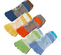5 Pairs Children Toe Socks Cotton Five Finger Socks Breathable Ankle Socks Novelty Assorted Color Sports Socks for Child Boys Girls 3-12 Years