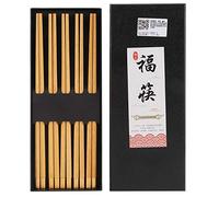 5 Pairs Chinese Style Wooden Chopsticks Set Safe Handcrafted Tableware Gift for Family Friends (Five Pairs of Yellow Sandalwood Gift Box)