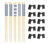 5 Pairs Chopsticks for Beginners with 10 Chopsticks Aids Reusable Training Chopsticks Helpers for Adults Kids Dishwasher Safe Colors Comes (Black)