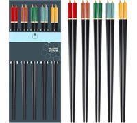 5 Pairs Chopsticks Premium Reusable Dishwasher Safe, 9.57 inch/24.3cm Matte Non-Slip Chopsticks, Chinese Style Japanese Korean Chop Sticks for Food & Cooking