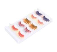 5 Pairs Colored False Eyelashes, 6D Gradient Faux Lashes Dramatic Fluffy Long Volume Strip Lashes Colorful Lash Extensions Fake Fake for Makeup Artists, Cosplay, Parties