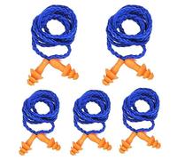 5 Pairs Corded Ear Plugs Reusable Silicone Earplugs Sleep Noise Cancelling Waterproof Ear Plugs with Cords for Noise Cancelling and Hearing Protection