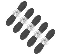 5 Pairs Corn on the Cob Holders Set - Stainless Steel Corn Cob Holders with Interlocking Design & Silicone Handles, Dishwasher Safe & Non-Slip for BBQ, Picnics, Camping (Black)