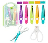 5 Pairs Craft Scissors Decorative Edge, Scissors for Crafting, Craft Scissors, Zig Zag Scissors Assorted Paper Edger Pattern Scissors for Office, School, Scrapbook Paper Quilling (Green)