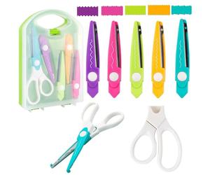 5 Pairs Craft Scissors Decorative Edge, Scissors for Crafting, Craft Scissors, Zig Zag Scissors Assorted Paper Edger Pattern Scissors for Office, School, Scrapbook Paper Quilling (Green)