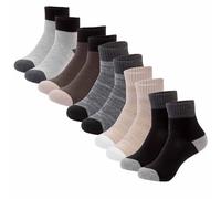 5 Pairs Cushioned Mens Socks Heat Holder, Breathable Thick Work Socks Mens, Elastic Sports Socks Men Black Beige Grey Brown for Running Outdoor Hiking